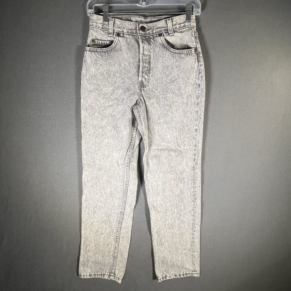 Vintage Levi's 701 Student Fit Jeans 28x28 Acid Wash Red Batwing Button Fly 80's